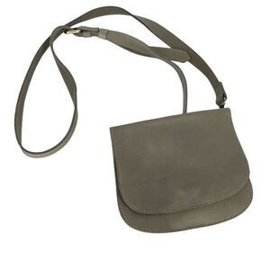 Womens Leather Detachable Adjustable Crossbody Hand Bag Gray Green‎ OS